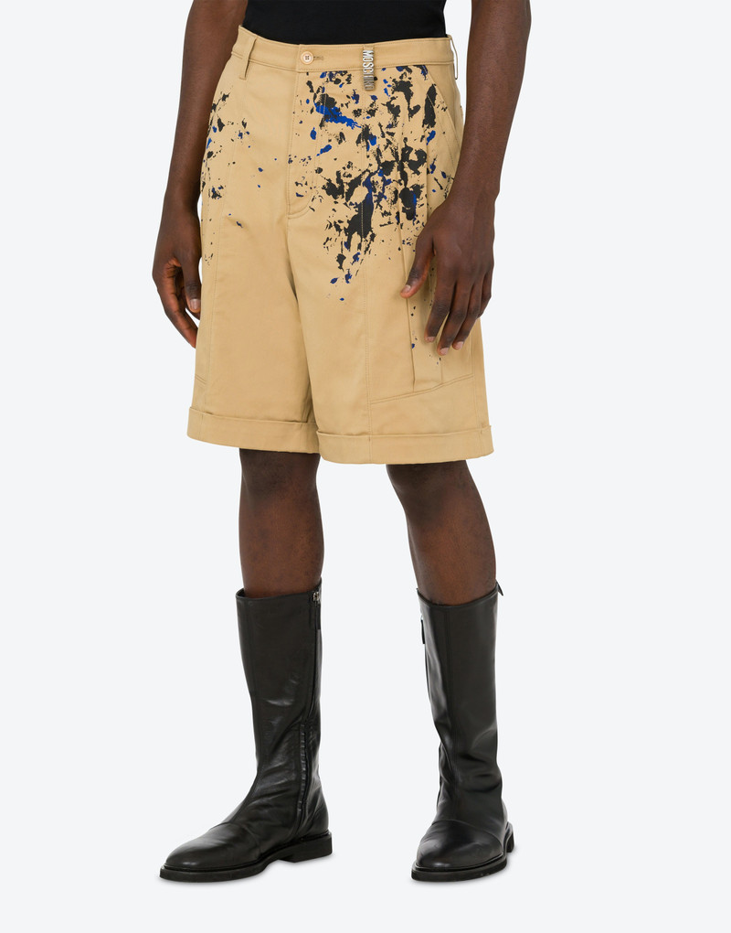 Moschino PAINTED EFFECT STRETCH GABARDINE BERMUDA SHORTS outlook