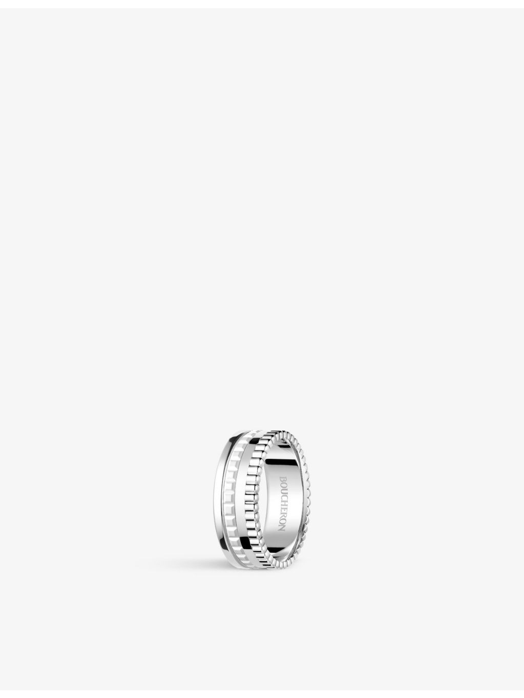 Quatre Double White Edition small 18ct white-gold, white hyceram and 0.26ct round-brilliant cut diam - 3