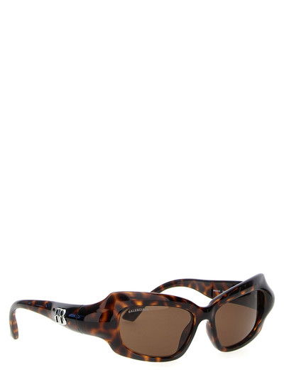 BALENCIAGA Palazzo Rectangle Sunglasses Brown outlook