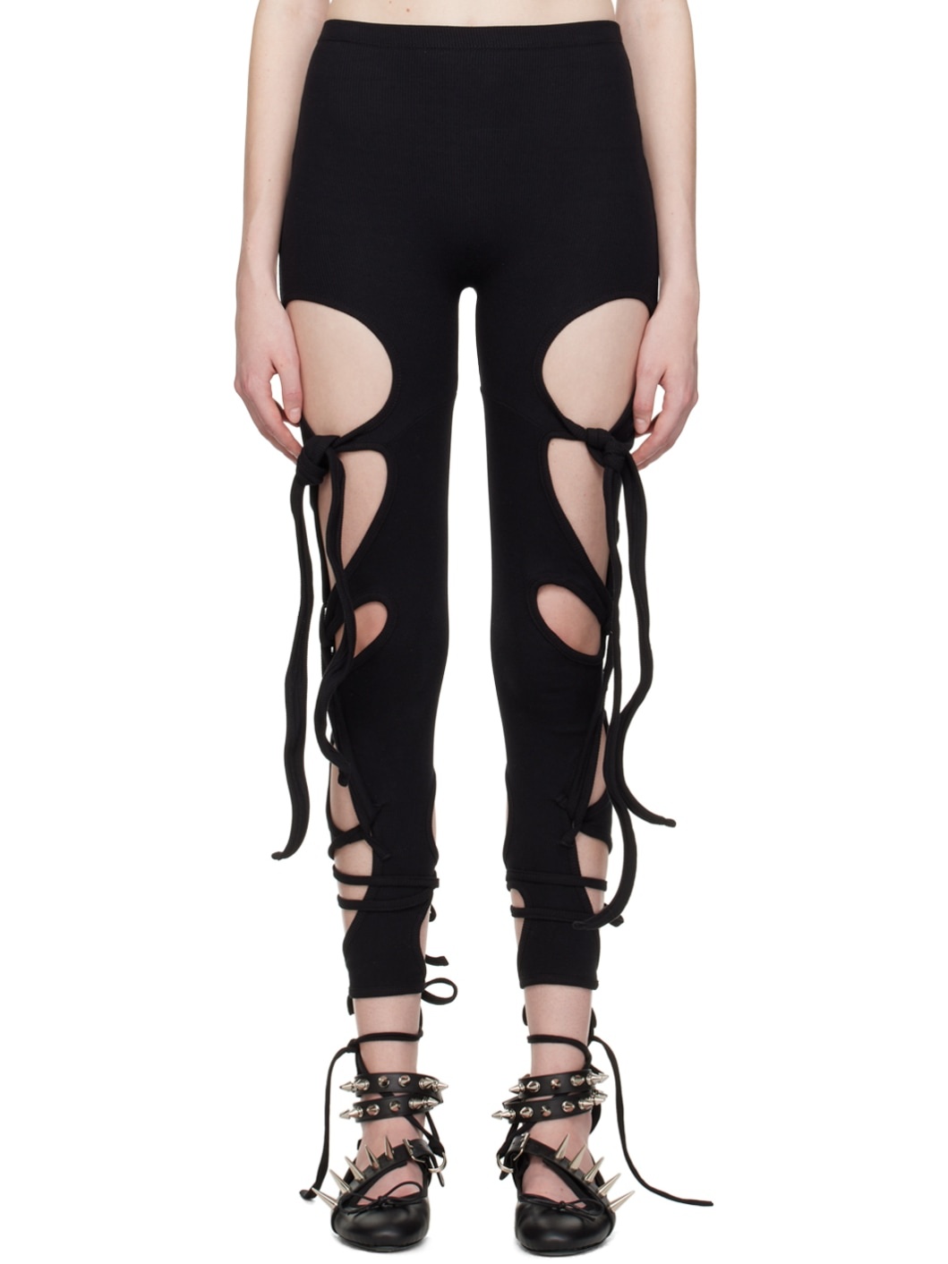 Black Cutout Leggings - 1