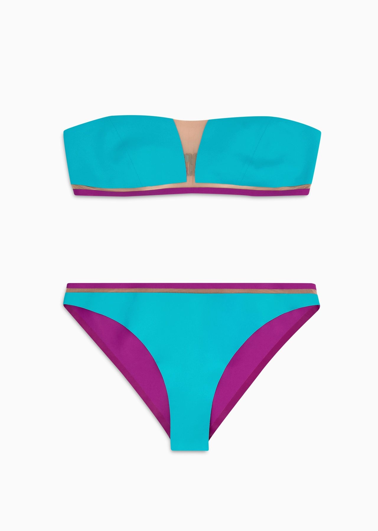 Bandeau bikini with tulle details - 1