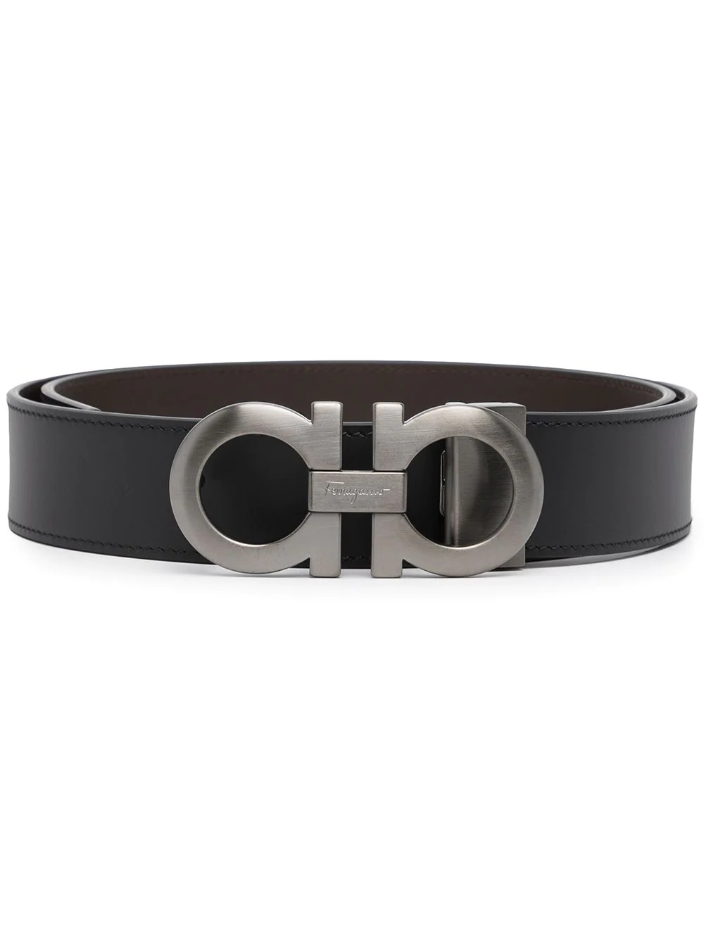 logo-buckle leather belt - 1