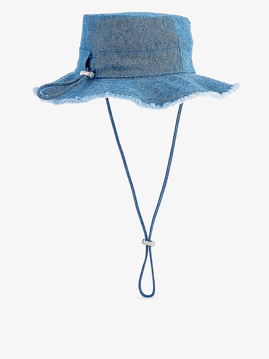 Le Bob Artichaut neck-strap denim bucket hat - 3
