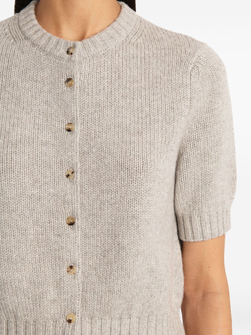 short-sleeve button-up cardigan - 6