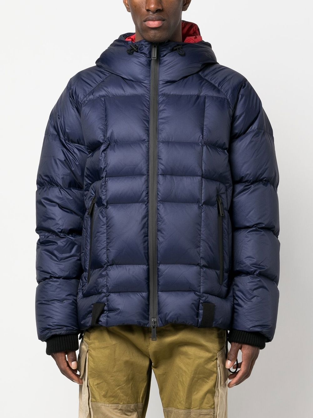 two-tone quilted down jacket - 3