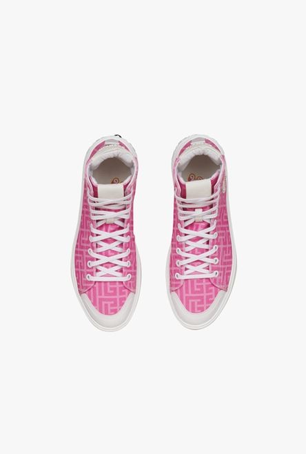 Balmain x Barbie - Pink canvas high-top B-Court sneakers - 4