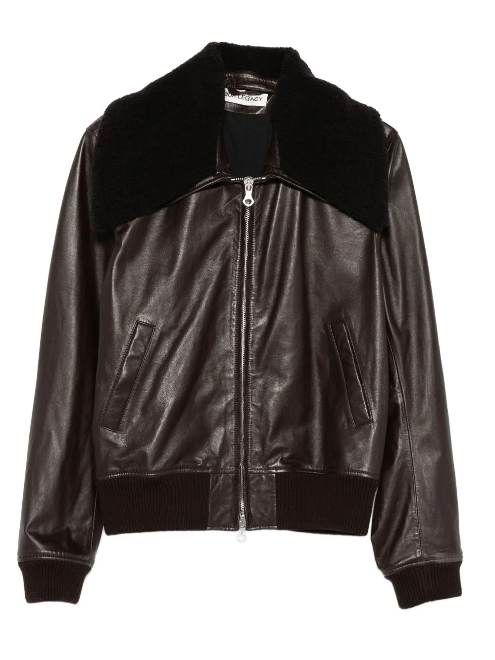 fur-collar bomber jacket - 1