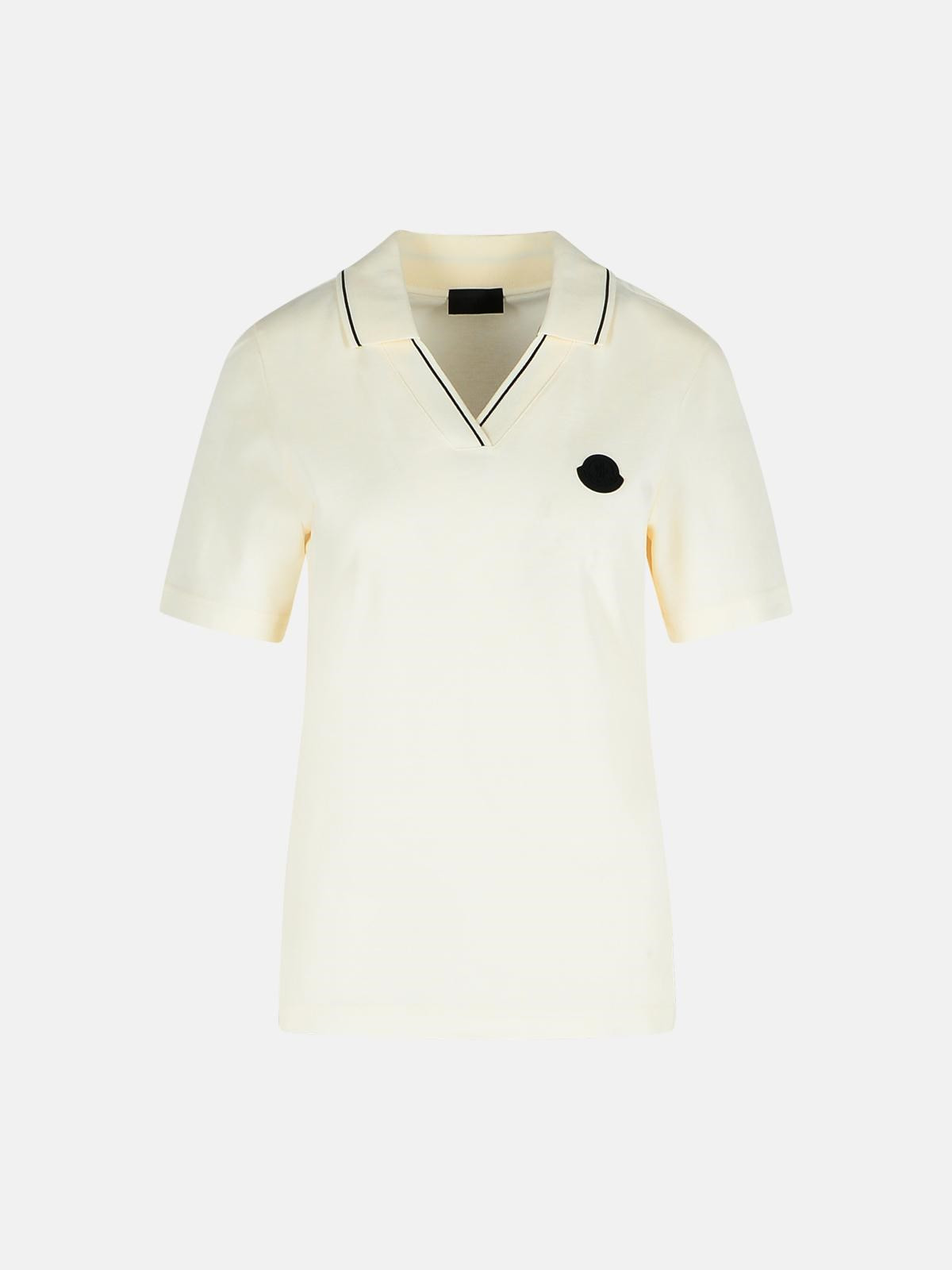 IVORY COTTON POLO SHIRT - 1