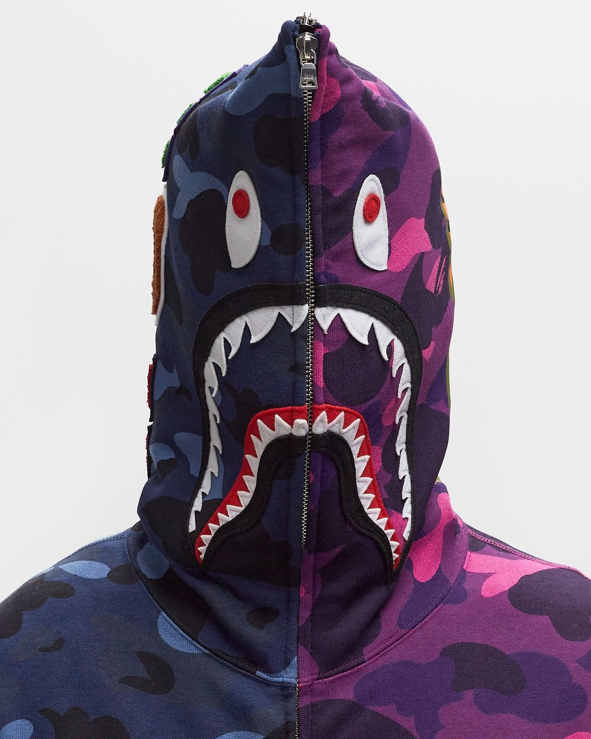 COLOR CAMO SEPARATE SHARK FZ HOODIE - 4