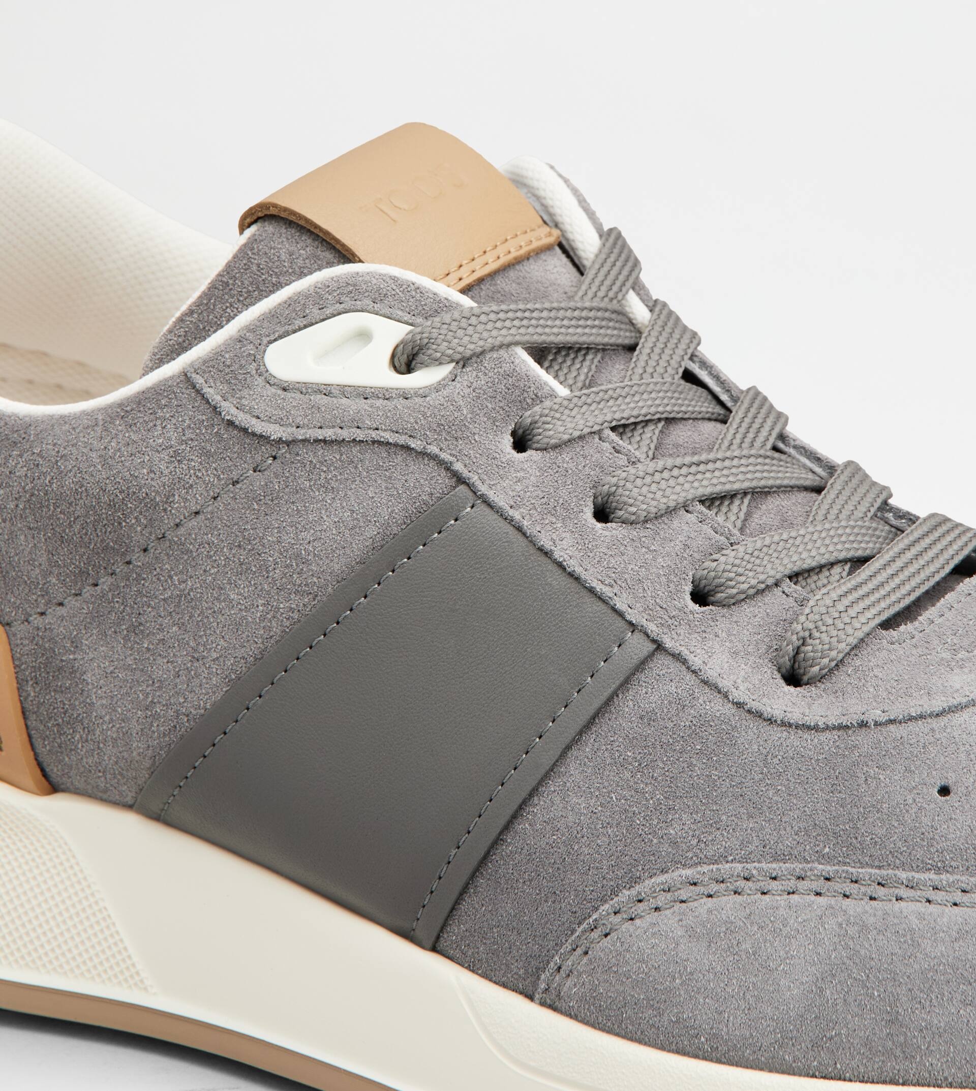 SNEAKERS IN SUEDE - GREY, BROWN, WHITE - 5