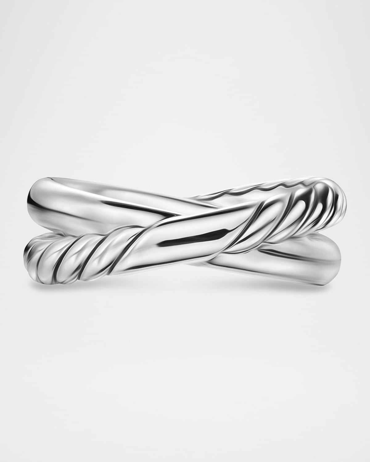 Crossover 2 Row Ring in Silver, 7.5mm - 2