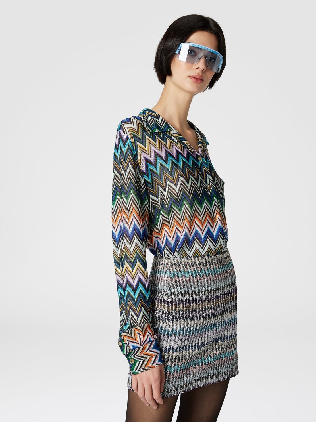 Zigzag sequined skirt - 4