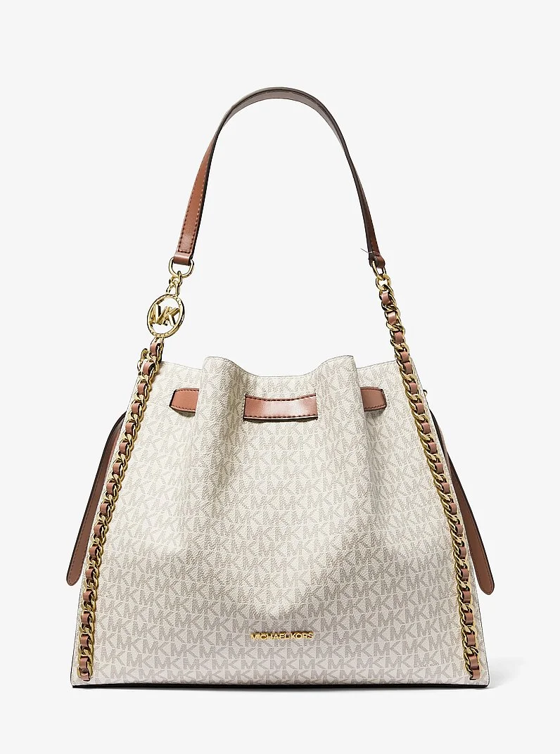 Mina Large Signature Logo Chain Shoulder Bag - 1