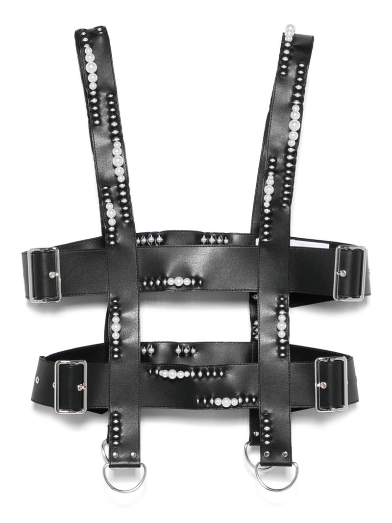 faux-leather harness vest 1