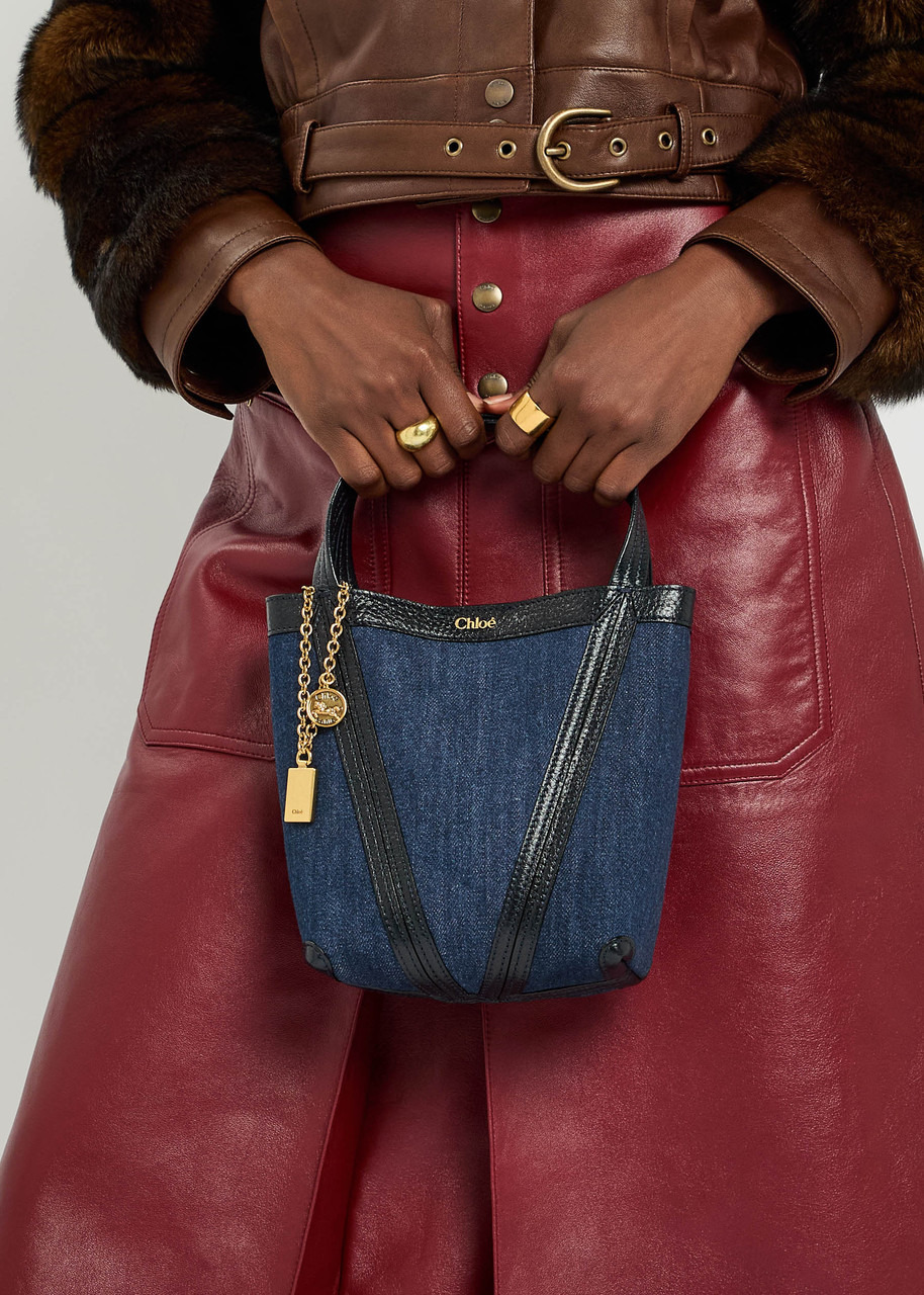 Chloe Spin Mini Denim Tote - 5