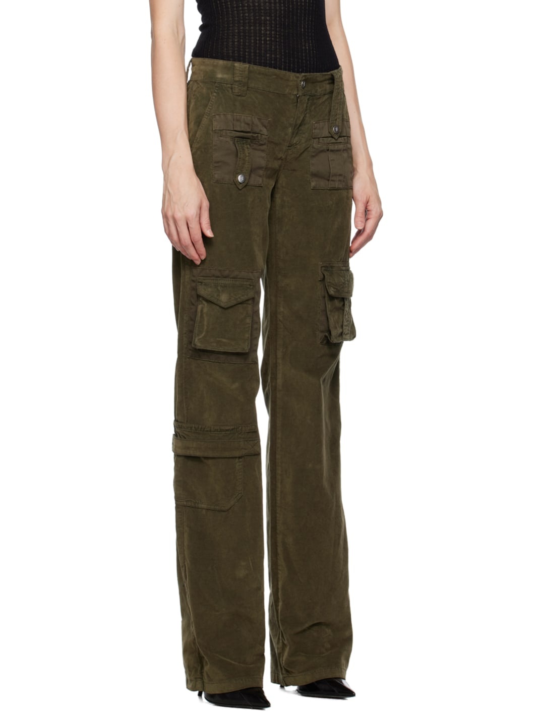 Green Straight-Leg Cargo Pants - 2