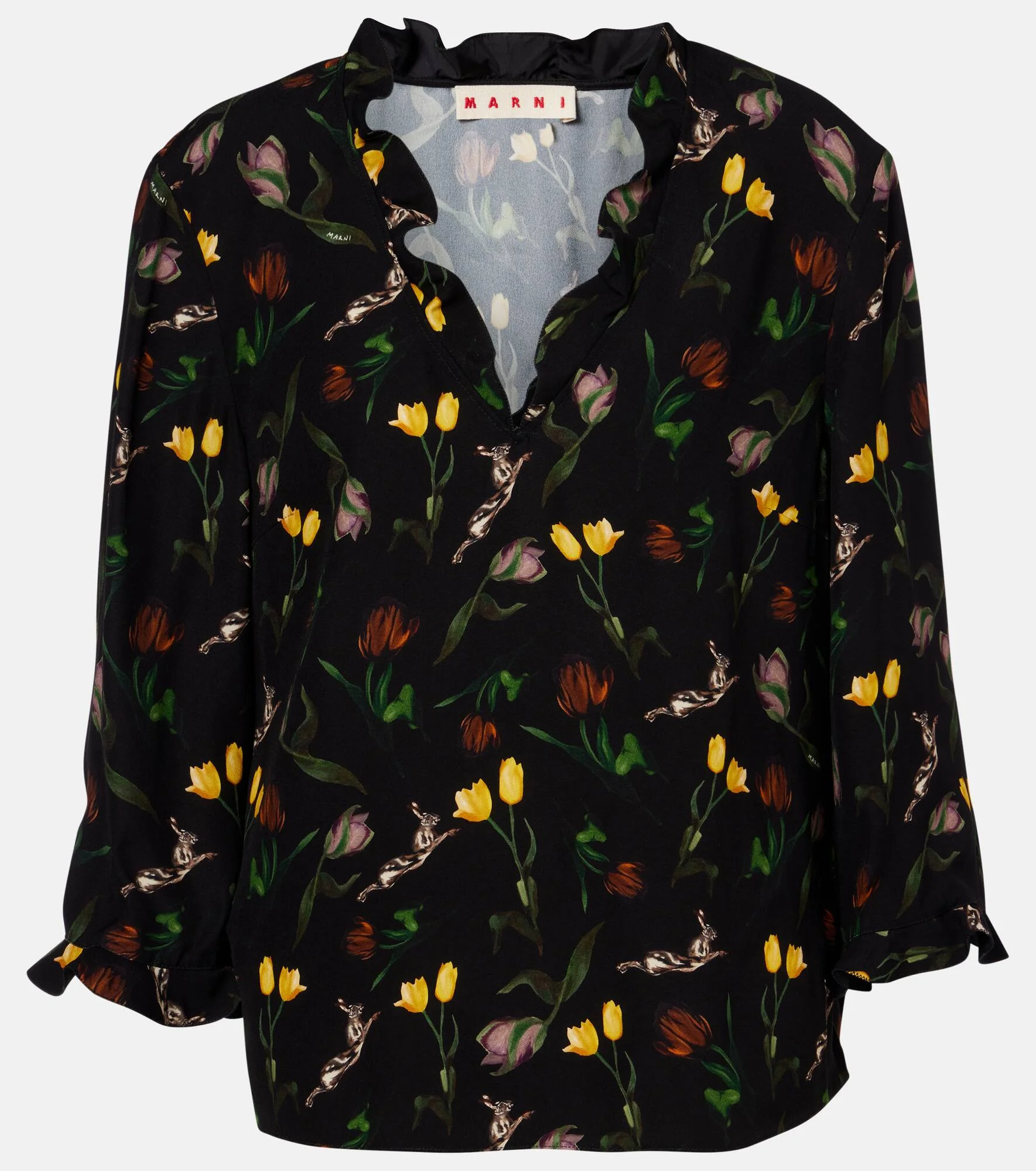 Ruffled floral top - 1