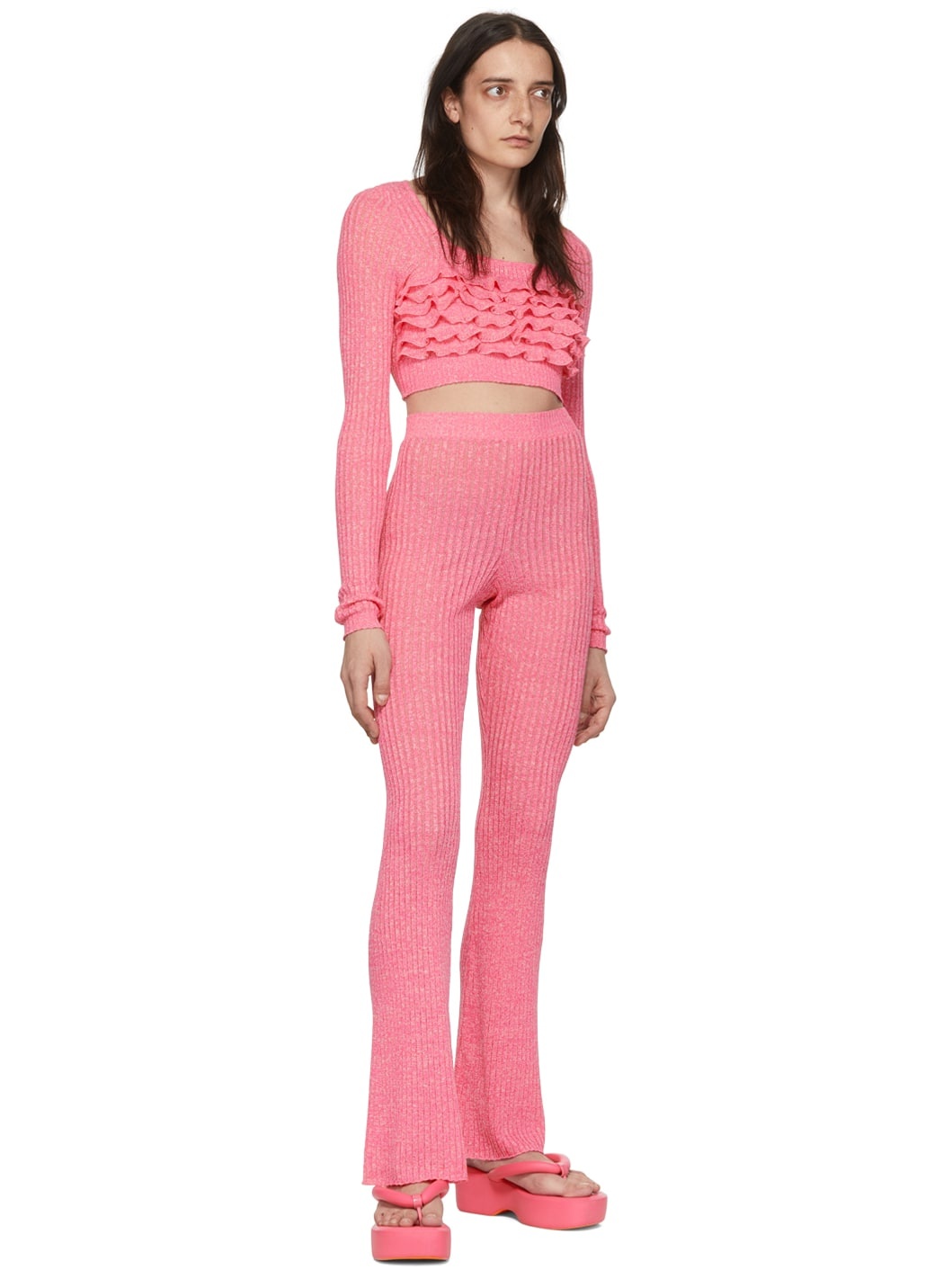 Pink Linen Lounge Pants - 4