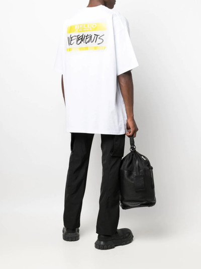 VETEMENTS name-tag short-sleeve T-shirt outlook