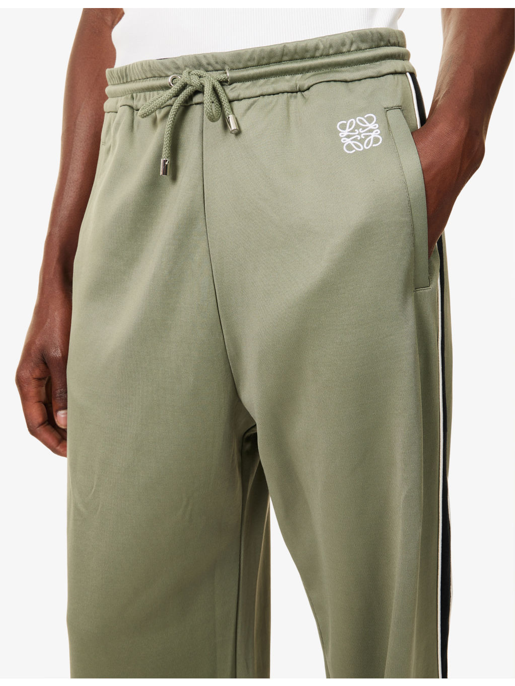Contrast-Panel Straight-Leg Woven Jogging Bottoms - 5