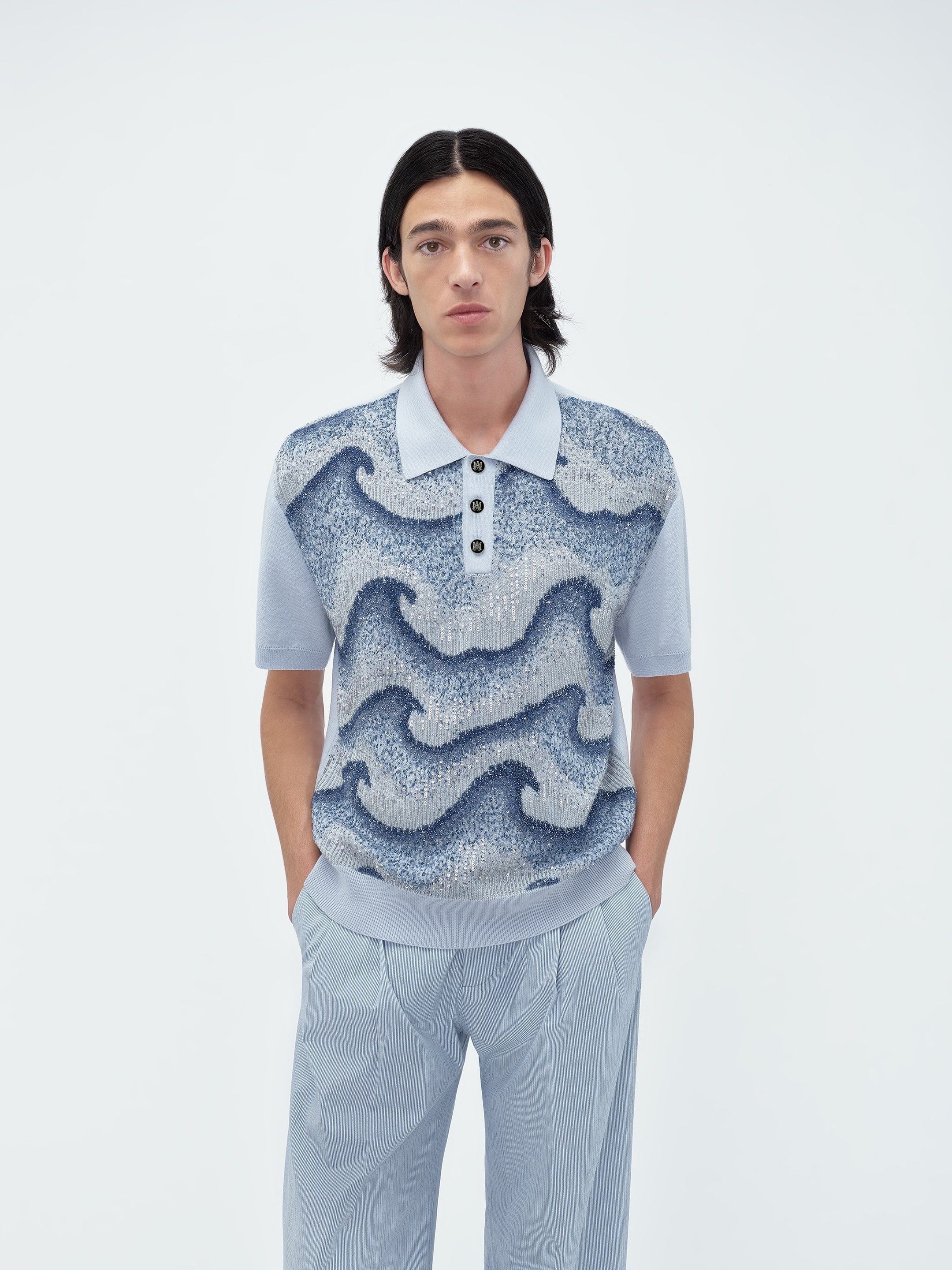 WAVY EMBELLISHED POLO - 3