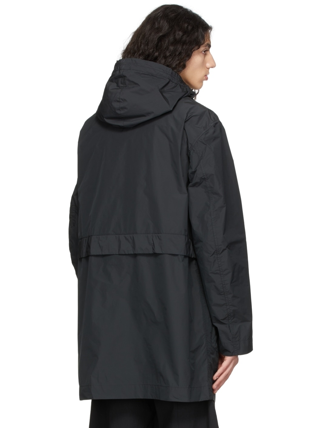 Black Polyester Coat - 3