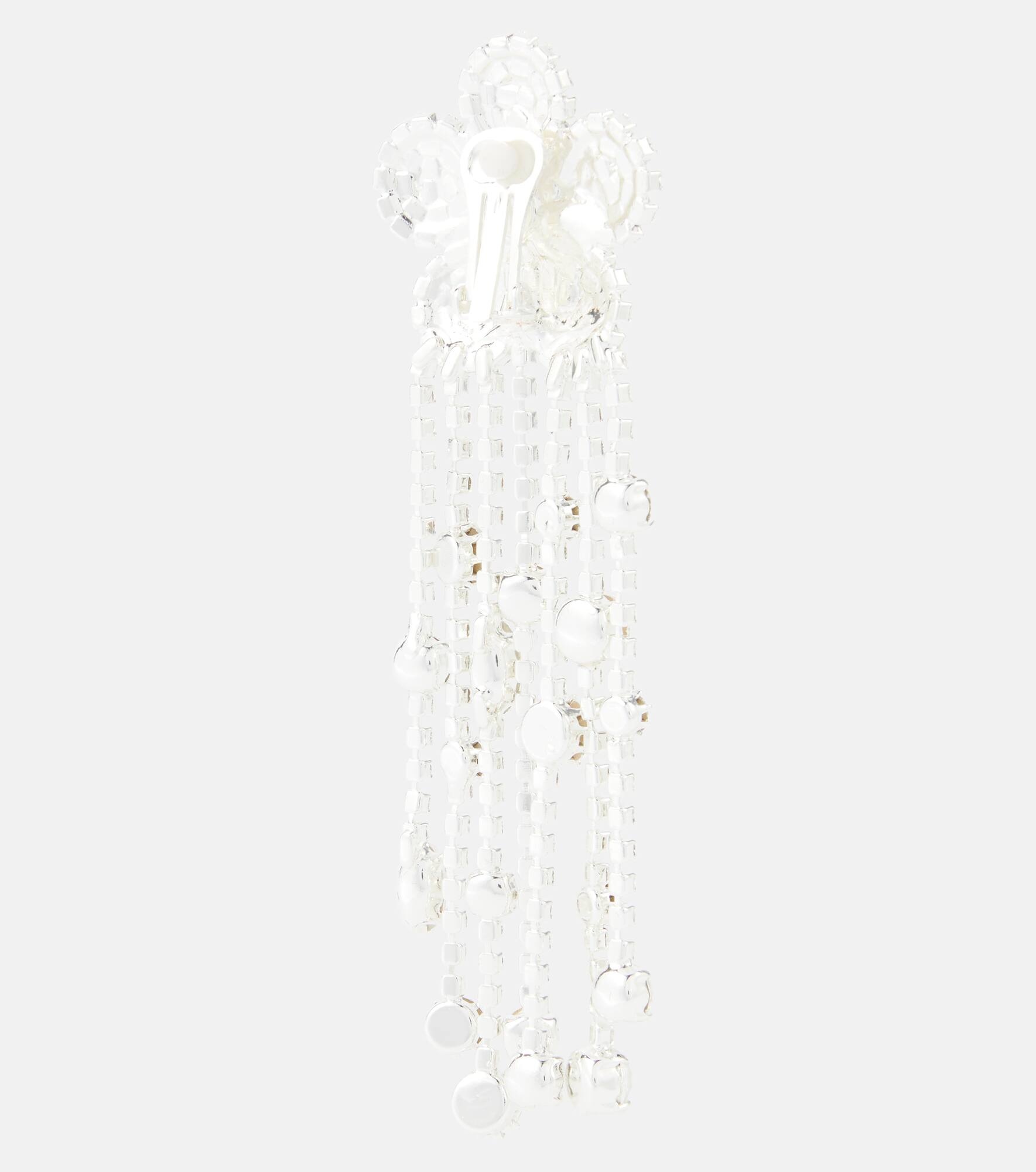 Floral crystal-embellished earrings - 5