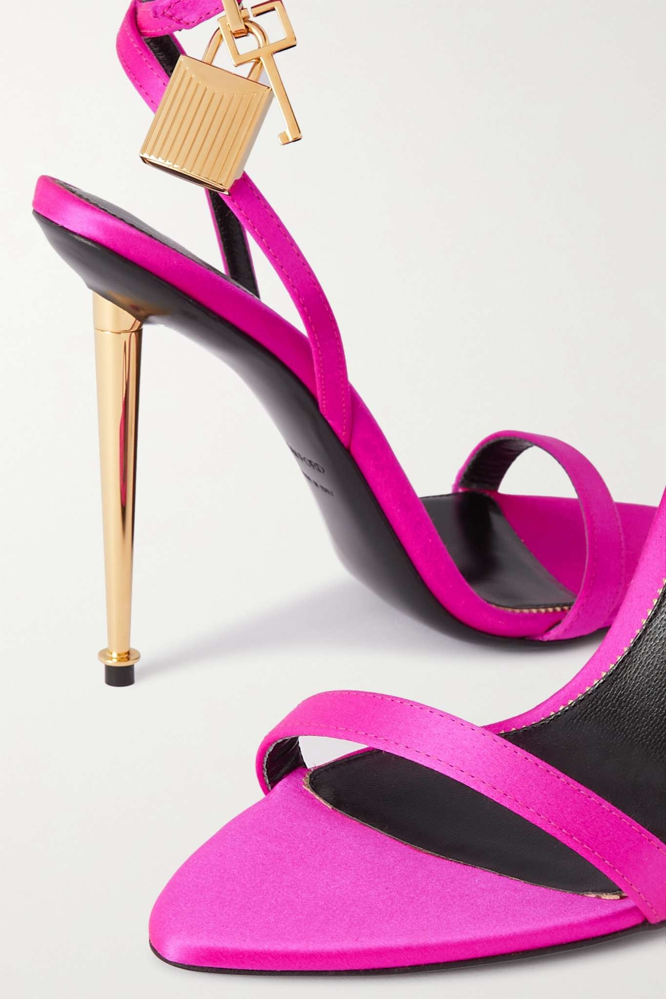 Padlock satin sandals - 4