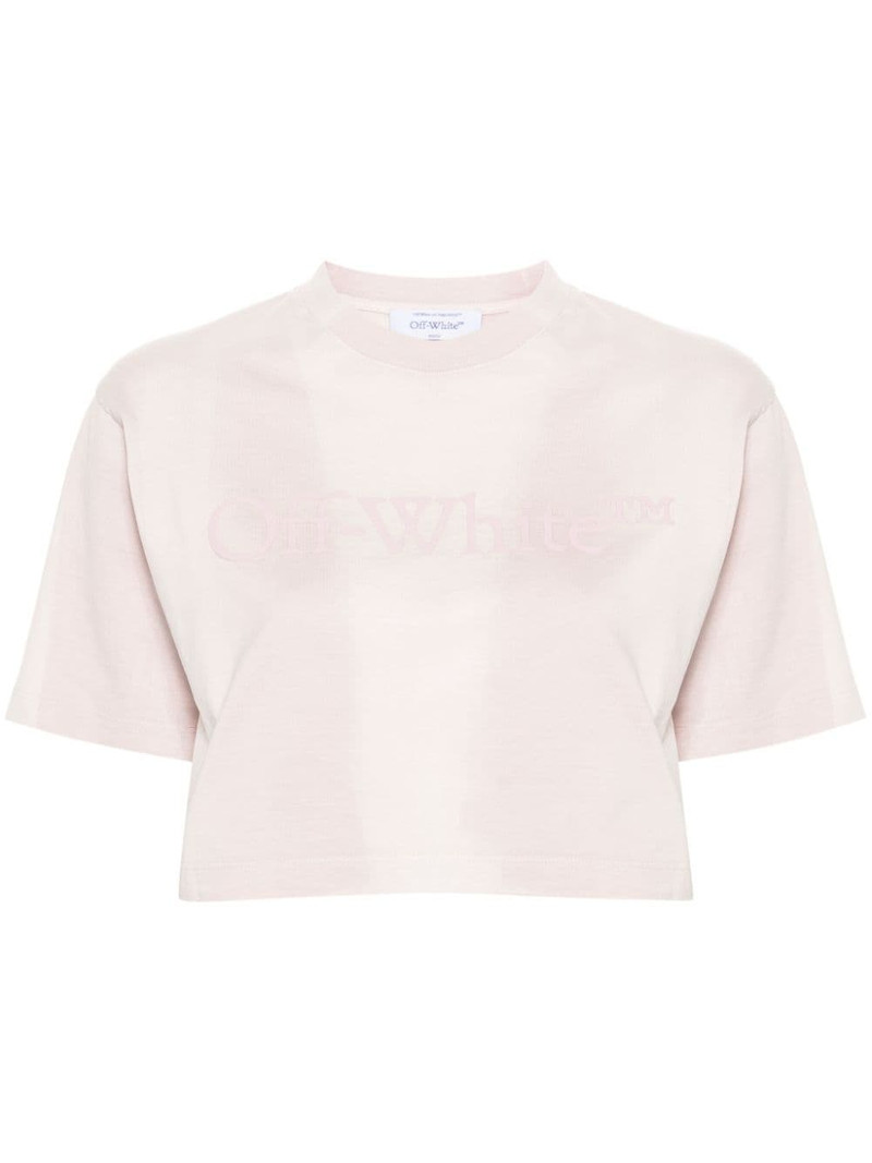 rubberised-logo cropped T-shirt 1