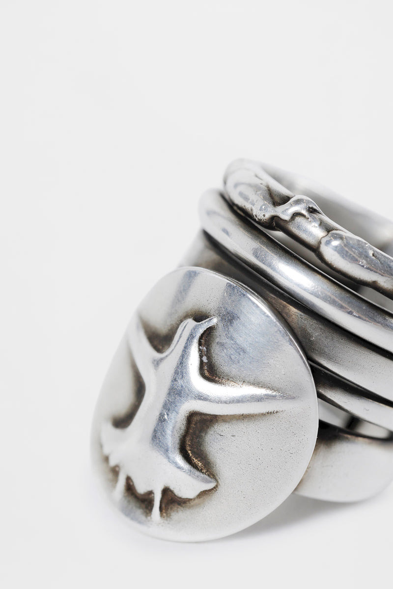 Mossa Flying Bird Stacked Ring - 2