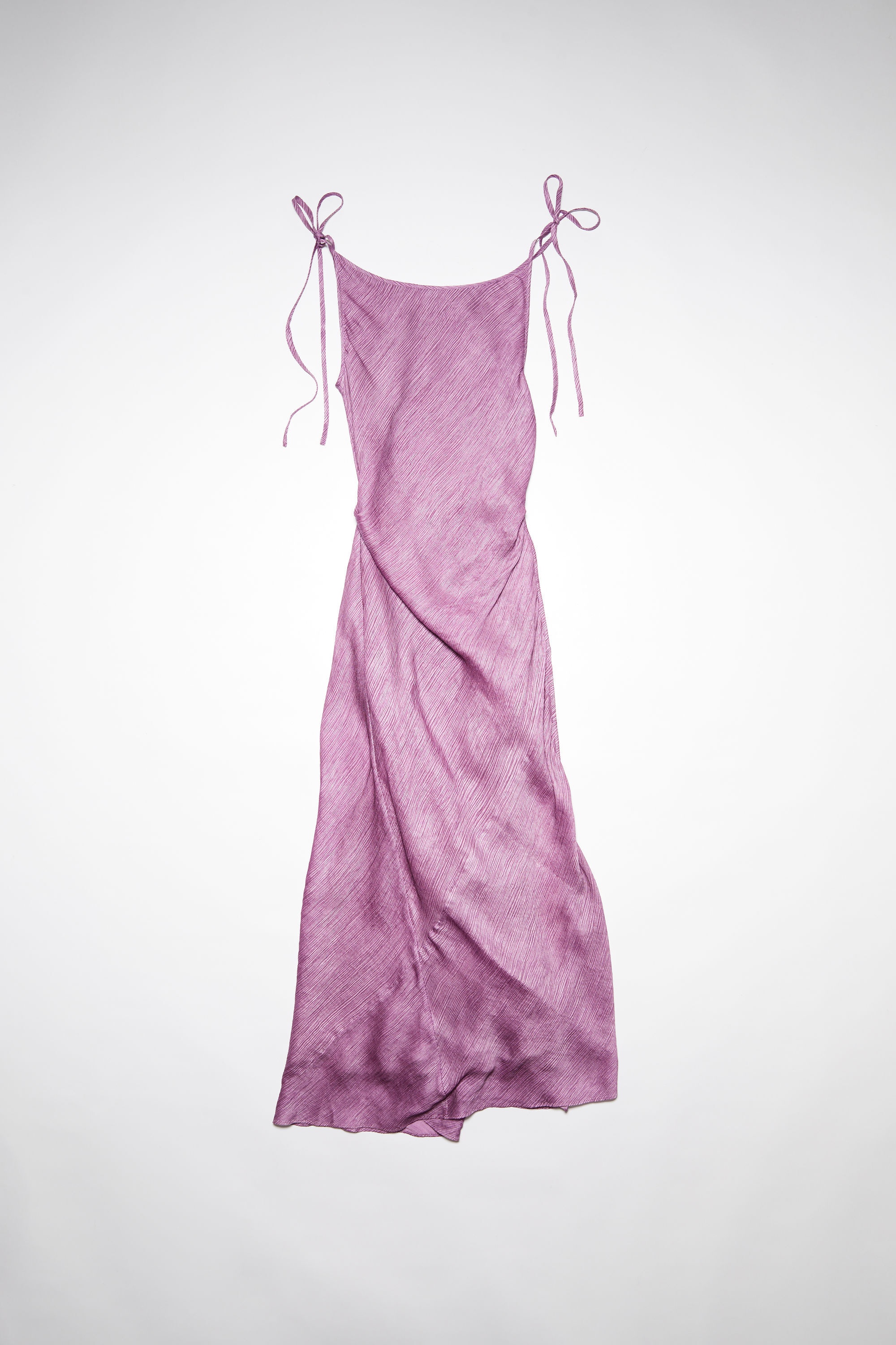 Crinkled silk dress - Violet purple - 7