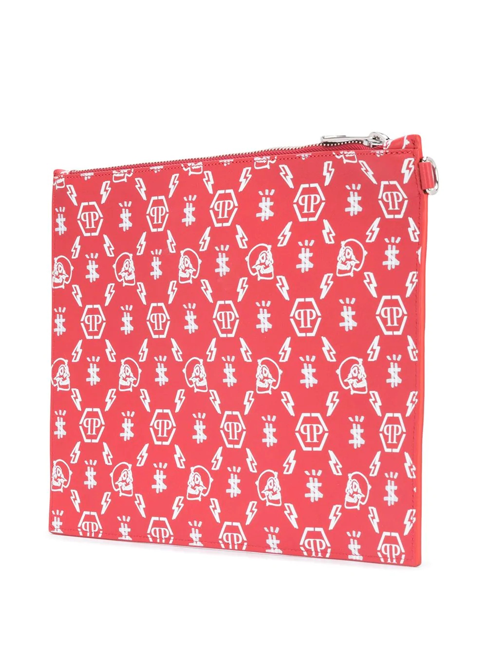 zipped logo print clutch bag - 3