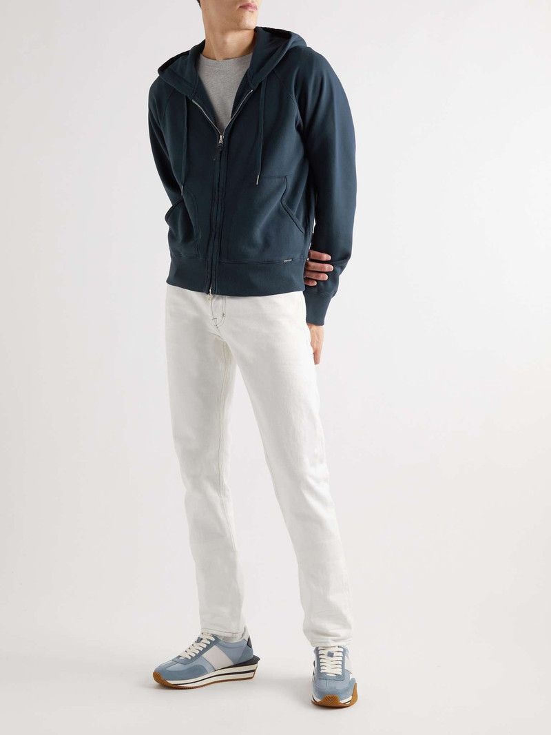 TOM FORD Garment-Dyed Cotton-Jersey Zip-Up Hoodie outlook