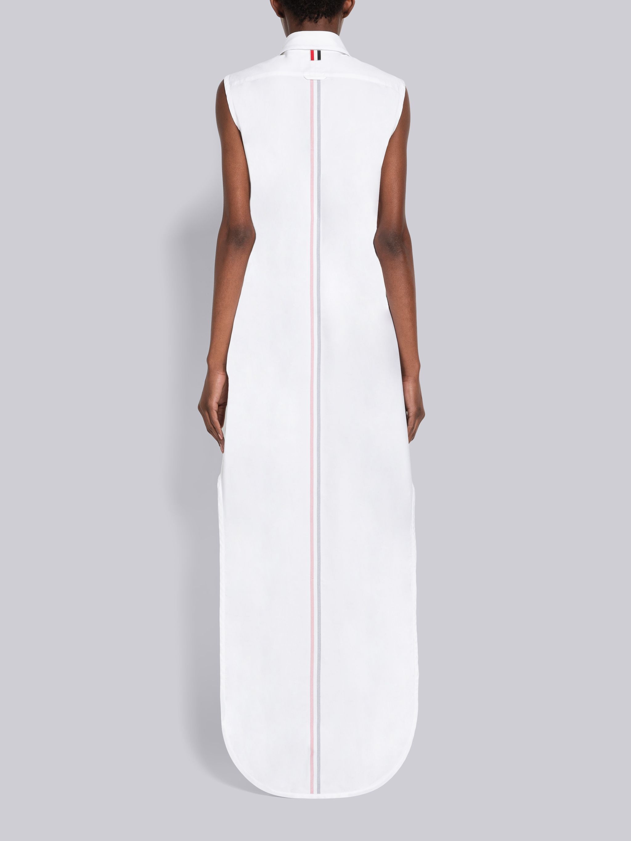 Oxford Sleeveless Back Stripe Shirtdress - 3
