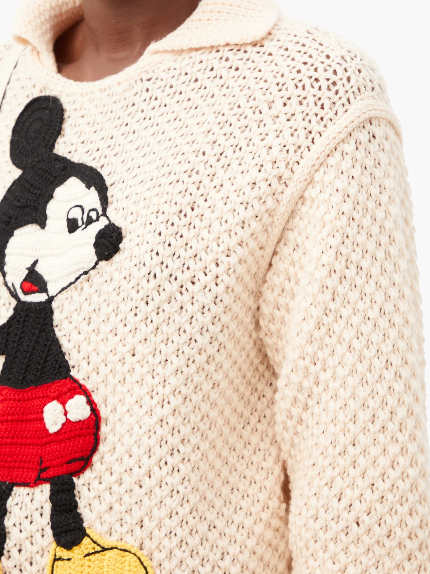 Mickey Mouse crochet-appliqué wool sweater - 3