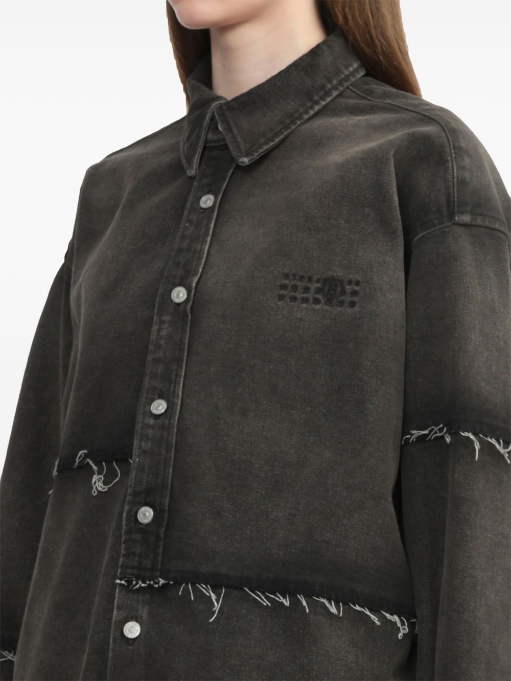 numbers-embroidered shirt - 5