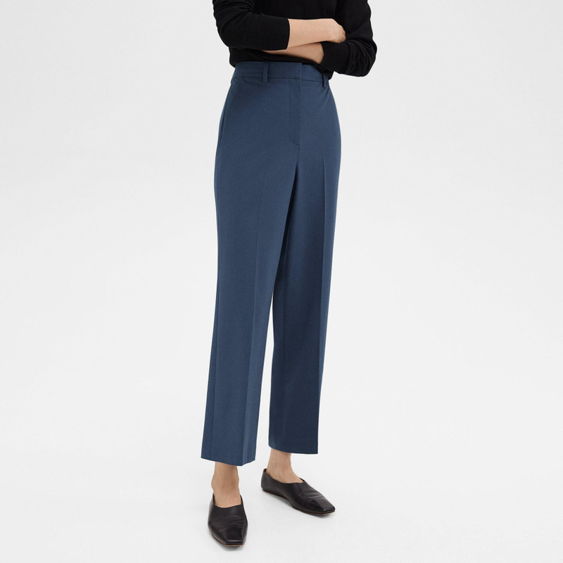 Theory High-Waist Straight-Leg Pant in Good Wool outlook