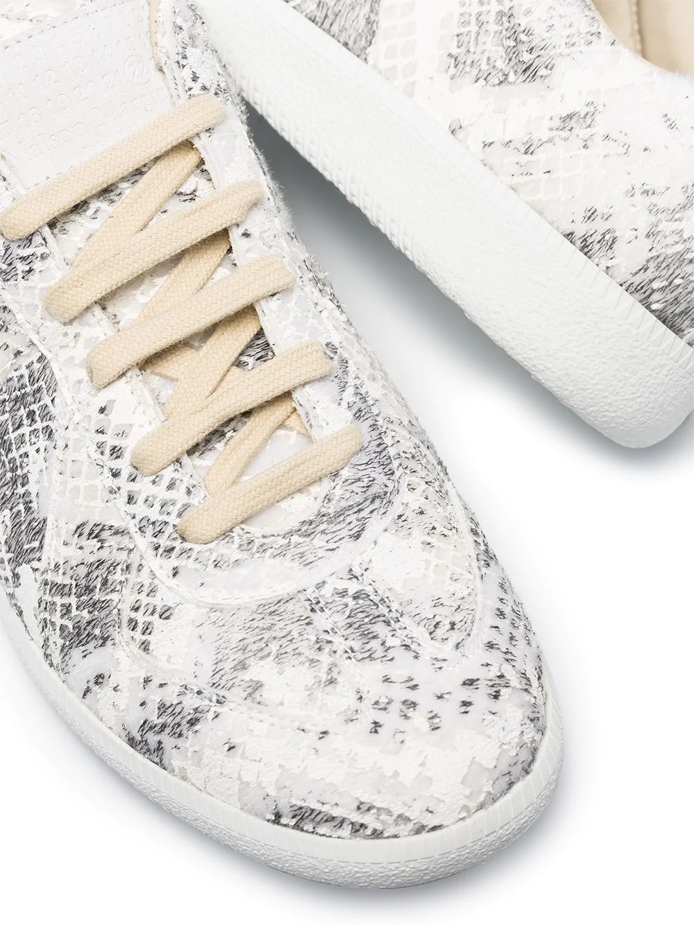 snake-print low-top sneakers - 2