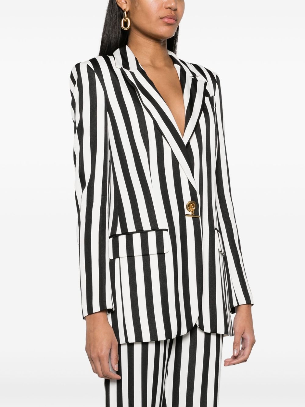 striped satin blazer - 3