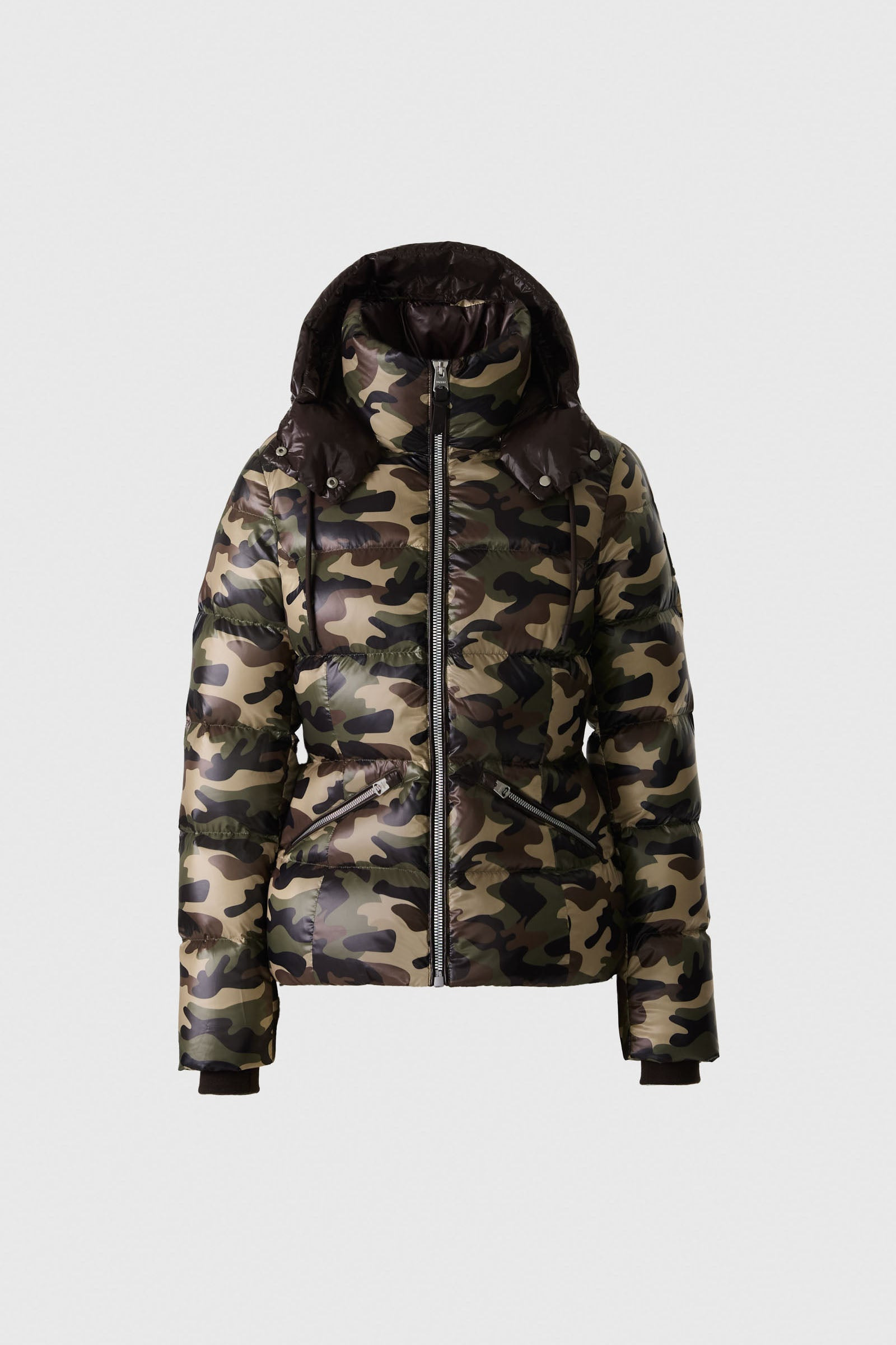 MADALYN-CAMO Lustrous Light Down Jacket with Hood - 2