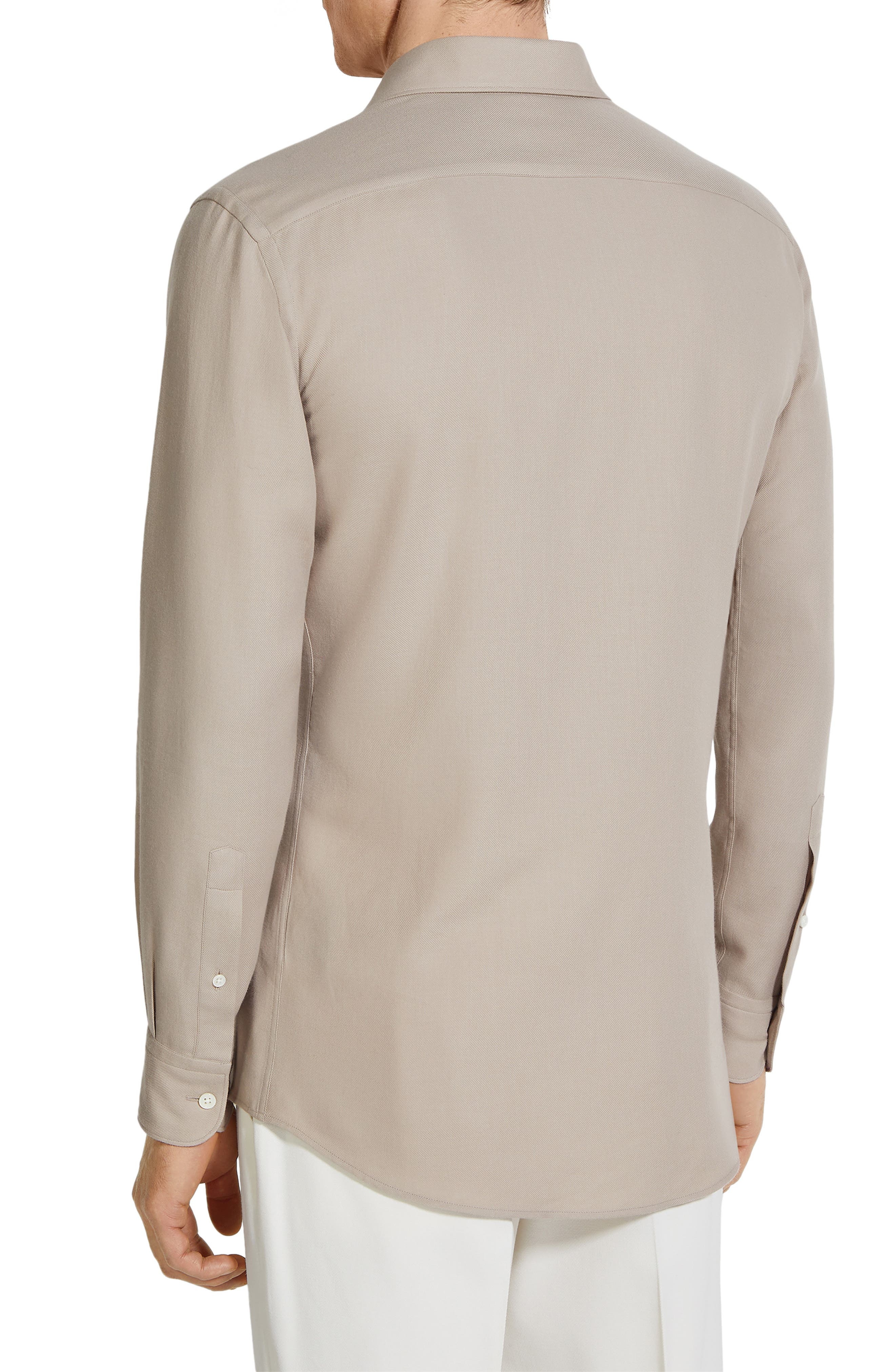 ZEGNA Cashco Cotton & Cashmere Button-Up Shirt in Piedicavallo at Nordstrom - 2