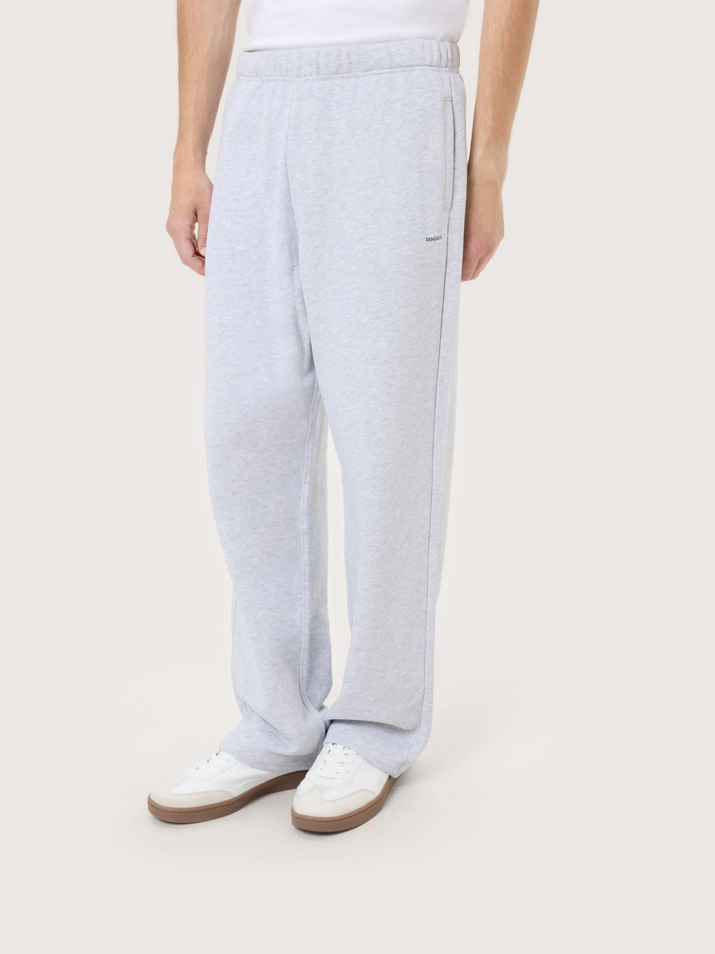 Mens Heavyweight Straight Leg Track Pants - Grey Marl - 1