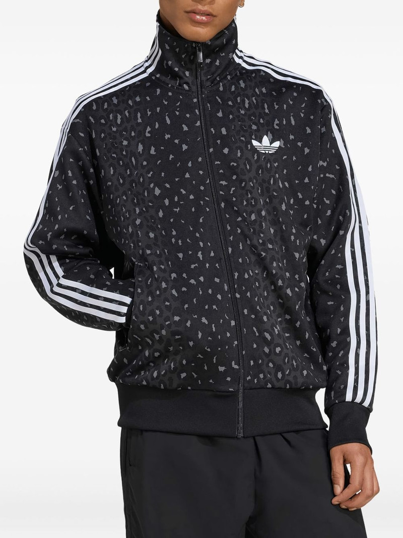 adidas leopard-print zip-up sweatshirt outlook