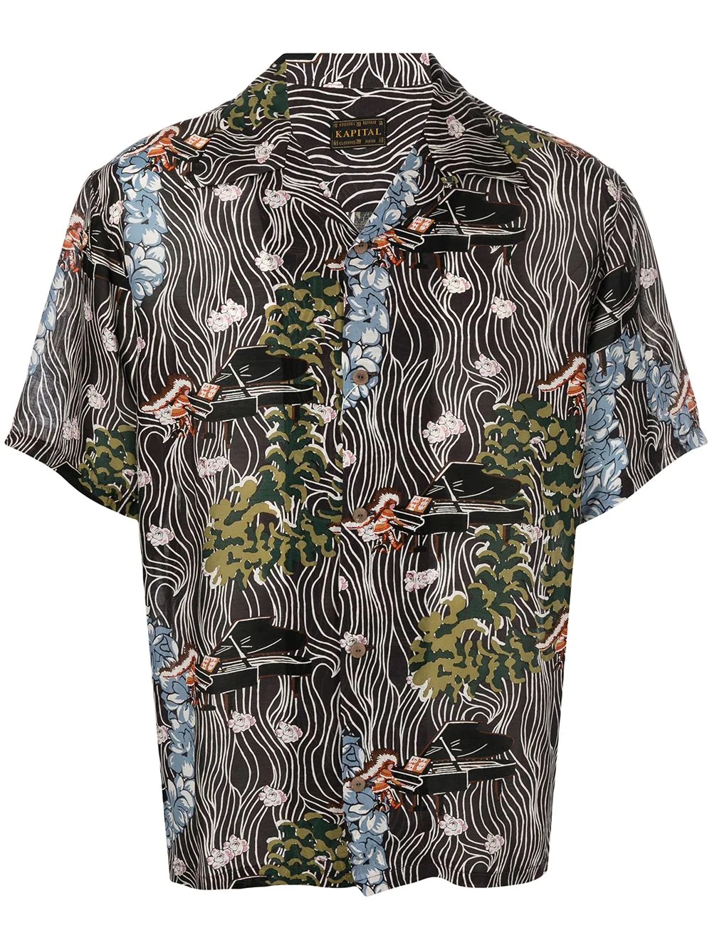 graphic-print revere shirt - 1