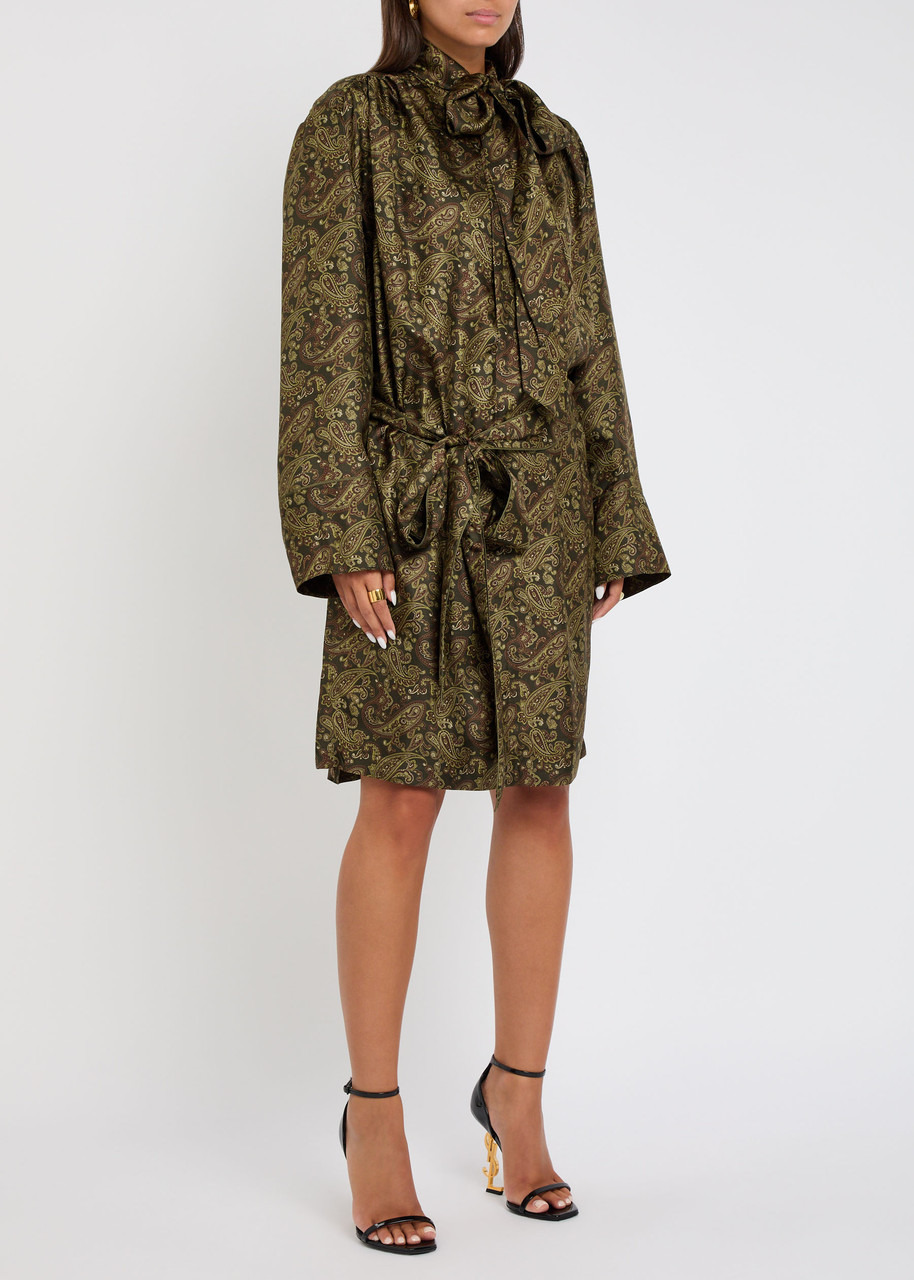 Yves Saint Laurent Paisley Silk-twill Midi Dress - 2