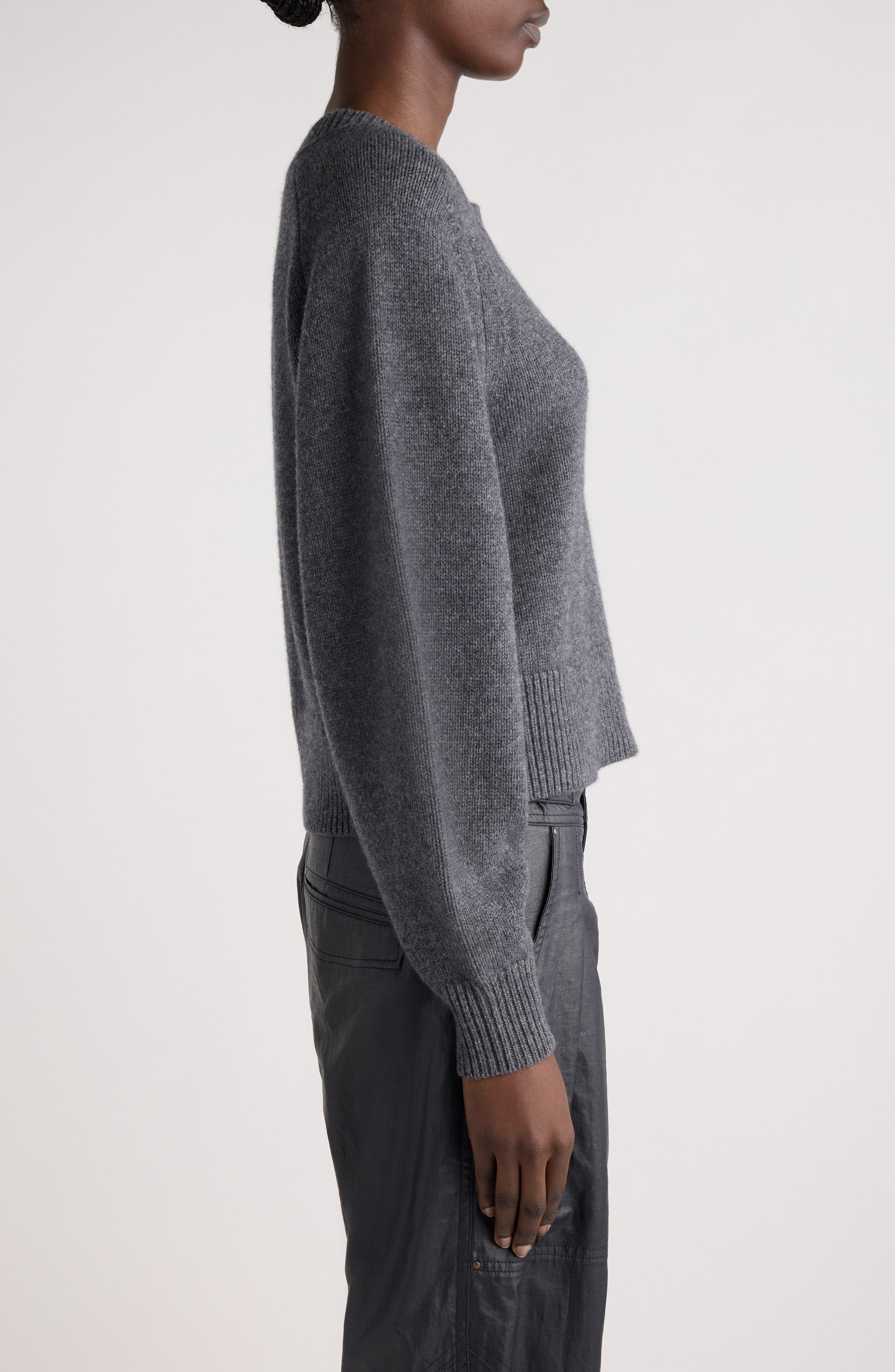 Isabel Marant Leandra Merino Wool & Cashmere Sweater in Anthracite at Nordstrom - 3