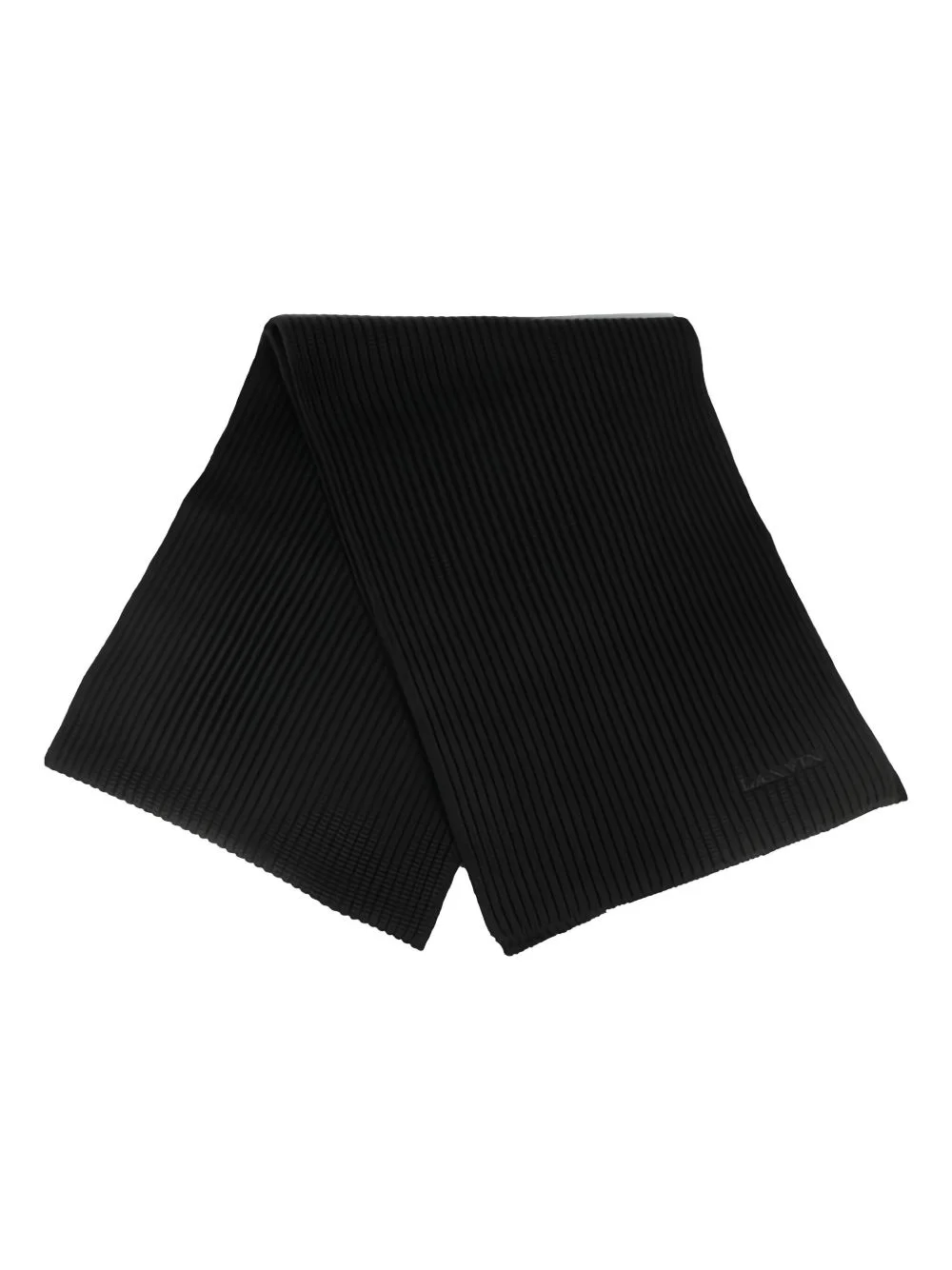 ribbed logo scarf - 1