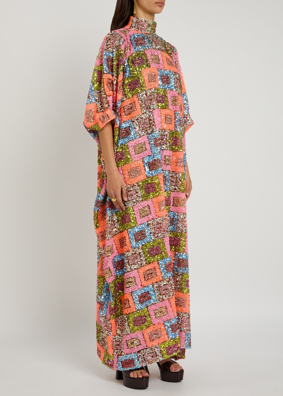 Taller Marmo Bermuda Sequin-embellished Chiffon Maxi Kaftan Dress - 2
