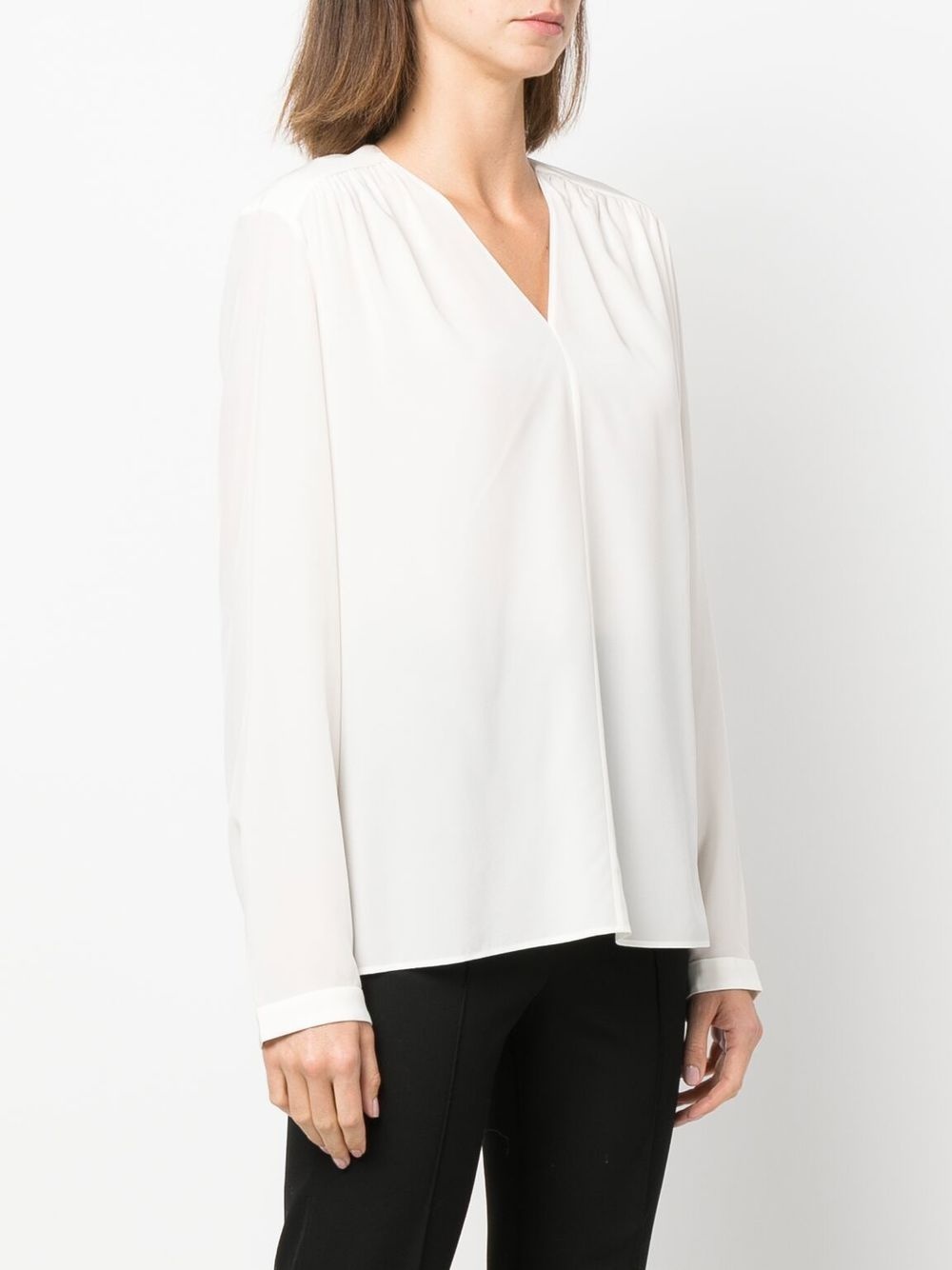 V-neck silk blouse - 3