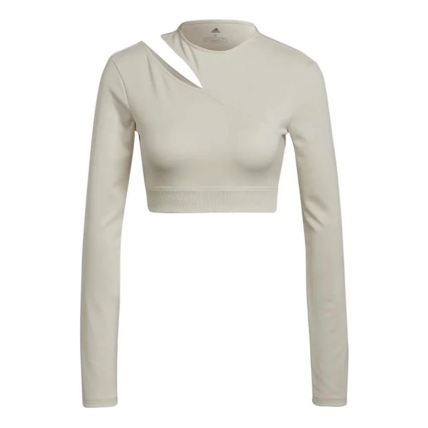 (WMNS) adidas Solid Color Sports Gym Long Sleeves Light Yellow HM3180 - 1
